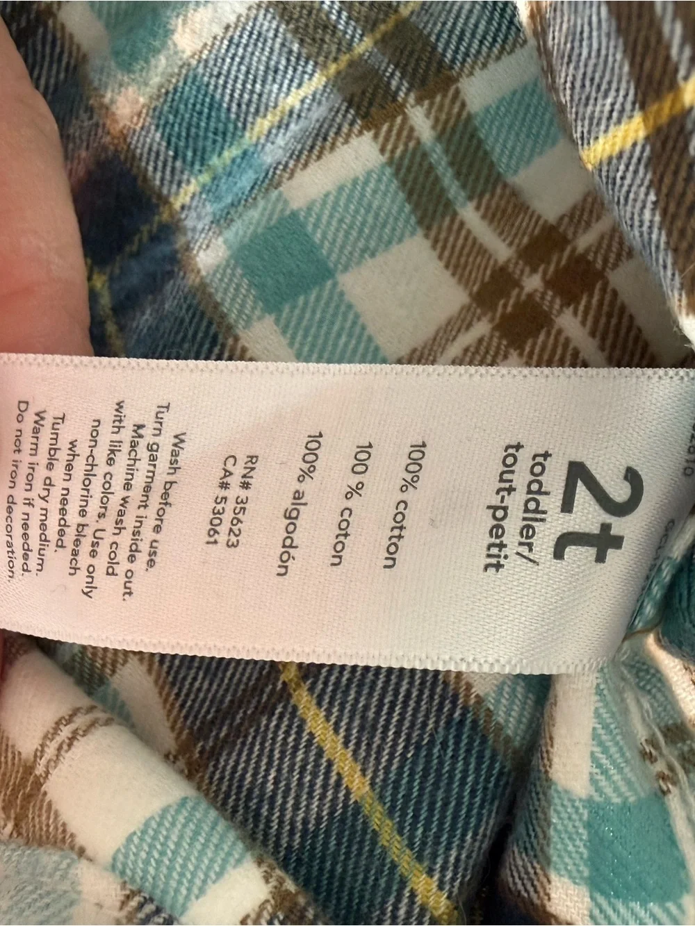 Carter's Teal, Brown & Cream Plaid Button-Down Shirt